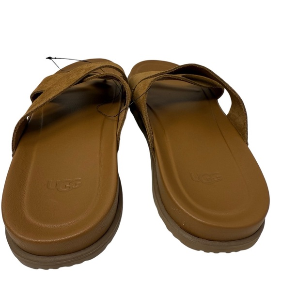 UGG Men’s Size 9 Wainscott Slide Sandals leather brown NWT
